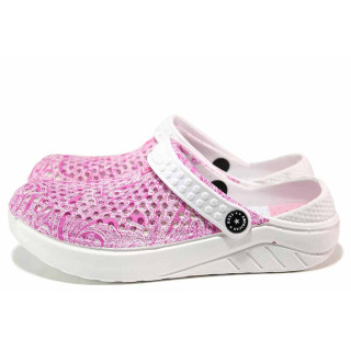 Розови дамски чехли, pvc материя - всекидневни обувки за пролетта и лятото N 100020046