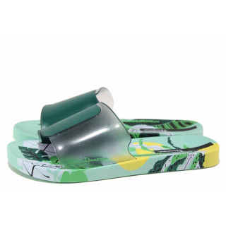 Зелени дамски чехли, pvc материя - ежедневни обувки за лятото N 100020075