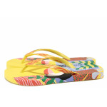 Жълти джапанки, pvc материя - ежедневни обувки за лятото N 100020081