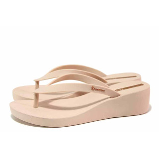 Розови дамски чехли, pvc материя - всекидневни обувки за лятото N 100020090