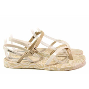 Бежови анатомични дамски сандали, pvc материя - всекидневни обувки за лятото N 100020092