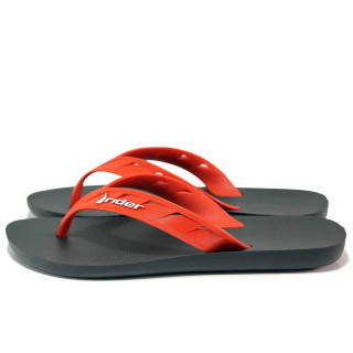 Червени мъжки чехли, pvc материя - ежедневни обувки за лятото N 100020104