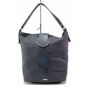 Тъмносиня дамска чанта, здрава еко-кожа - удобство и стил за лятото N 100019792