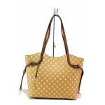 Жълта дамска чанта, здрава еко-кожа - удобство и стил за пролетта и лятото N 100019802