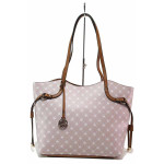 Розова дамска чанта, здрава еко-кожа - удобство и стил за пролетта и лятото N 100019804