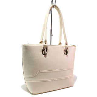 Бежова дамска чанта, здрава еко-кожа - удобство и стил за вашето ежедневие N 100019973