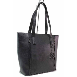 Черна дамска чанта, здрава еко-кожа - удобство и стил за вашето ежедневие N 100019979