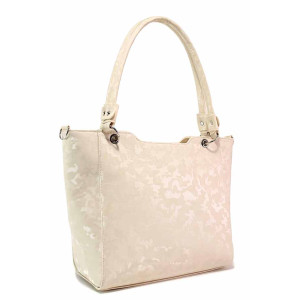 Бежова дамска чанта, здрава еко-кожа - удобство и стил за вашето ежедневие N 100019990