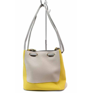 Жълта дамска чанта, здрава еко-кожа - удобство и стил за вашето ежедневие N 100020004