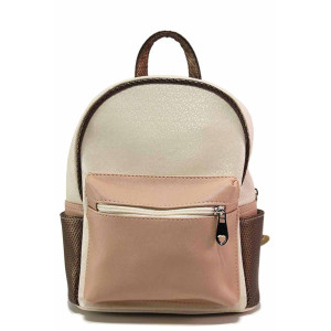 Бежова раница, здрава еко-кожа - удобство и стил за вашето ежедневие N 100020007