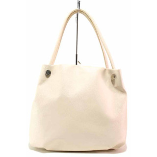 Бежова дамска чанта, здрава еко-кожа - удобство и стил за вашето ежедневие N 100020012