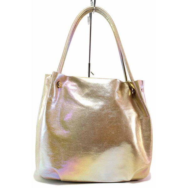 Бежова дамска чанта, здрава еко-кожа - удобство и стил за вашето ежедневие N 100020013