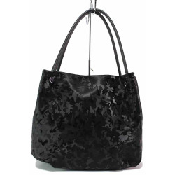 Черна дамска чанта, здрава еко-кожа - удобство и стил за вашето ежедневие N 100020014