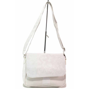 Бяла дамска чанта, здрава еко-кожа - удобство и стил за вашето ежедневие N 100020020