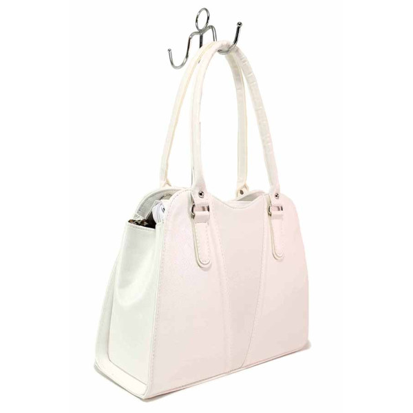 Бяла дамска чанта, здрава еко-кожа - удобство и стил за пролетта и лятото N 100020318
