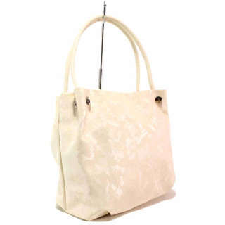 Бежова дамска чанта, здрава еко-кожа - удобство и стил за вашето ежедневие N 100020320
