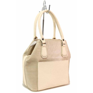 Бежова дамска чанта, здрава еко-кожа - удобство и стил за пролетта и лятото N 100020332