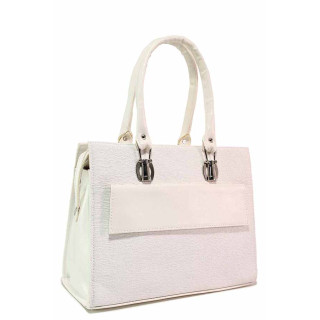 Бяла дамска чанта, здрава еко-кожа - елегантен стил за вашето ежедневие N 100020337