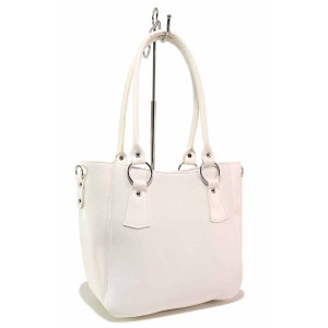 Бяла дамска чанта, здрава еко-кожа - удобство и стил за пролетта и лятото N 100020351