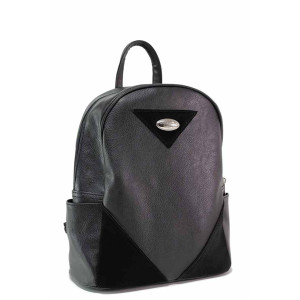 Черна раница, здрава еко-кожа - удобство и стил за вашето ежедневие N 100020346