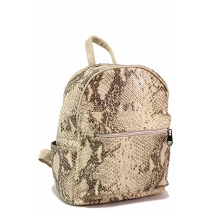 Бежова раница, здрава еко-кожа - удобство и стил за вашето ежедневие N 100020358