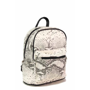 Бяла раница, еко-кожа с крокодилска шарка - удобство и стил за вашето ежедневие N 100020361