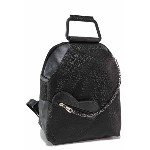 Черна раница, здрава еко-кожа - удобство и стил за вашето ежедневие N 100020348