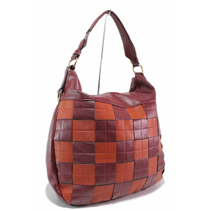 Винена дамска чанта, здрава еко-кожа - удобство и стил за вашето ежедневие N 100020780