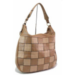 Бежова дамска чанта, здрава еко-кожа - удобство и стил за вашето ежедневие N 100020781