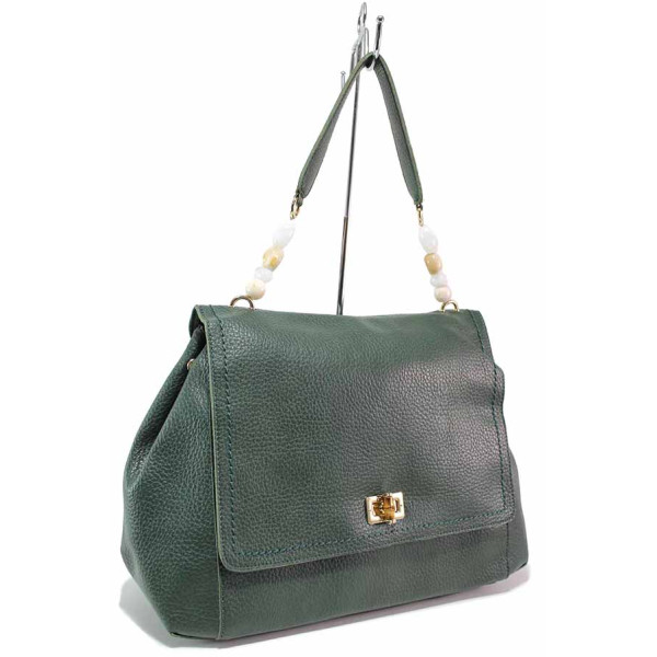Зелена дамска чанта, здрава еко-кожа - удобство и стил за вашето ежедневие N 100020789