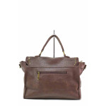 Кафява дамска чанта, здрава еко-кожа - удобство и стил за вашето ежедневие N 100020792