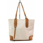 Бяла дамска чанта, здрава еко-кожа - удобство и стил за вашето ежедневие N 100020828