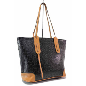 Черна дамска чанта, здрава еко-кожа - удобство и стил за вашето ежедневие N 100020797