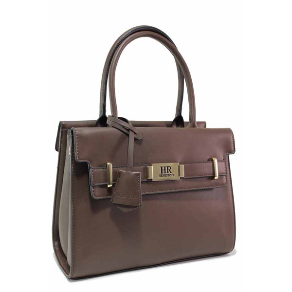 Кафява дамска чанта, здрава еко-кожа - елегантен стил за вашето ежедневие N 100020799