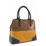 Оранжева дамска чанта, здрава еко-кожа - елегантен стил за вашето ежедневие N 100020802