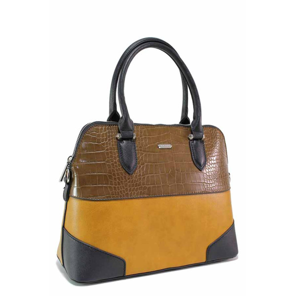 Оранжева дамска чанта, здрава еко-кожа - елегантен стил за вашето ежедневие N 100020802
