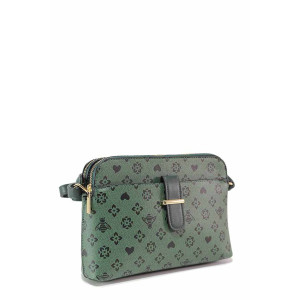 Зелена дамска чанта, здрава еко-кожа - удобство и стил за вашето ежедневие N 100020806