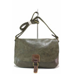 Зелена дамска чанта, здрава еко-кожа - удобство и стил за вашето ежедневие N 100020815