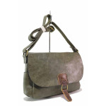 Зелена дамска чанта, здрава еко-кожа - удобство и стил за вашето ежедневие N 100020815