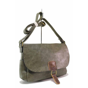 Зелена дамска чанта, здрава еко-кожа - удобство и стил за вашето ежедневие N 100020815