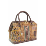 Кафява дамска чанта, здрава еко-кожа - удобство и стил за вашето ежедневие N 100020854