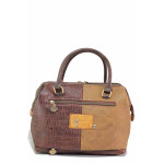 Кафява дамска чанта, здрава еко-кожа - удобство и стил за вашето ежедневие N 100020854
