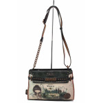 Зелена дамска чанта, здрава еко-кожа - удобство и стил за вашето ежедневие N 100020856
