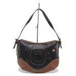 Черна дамска чанта, здрава еко-кожа - удобство и стил за вашето ежедневие N 100021109
