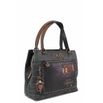 Черна дамска чанта, здрава еко-кожа - удобство и стил за есента и зимата N 100021236