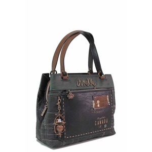 Черна дамска чанта, здрава еко-кожа - удобство и стил за есента и зимата N 100021236