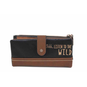 Черна портмоне, здрава еко-кожа - удобство и стил за есента и зимата N 100021245