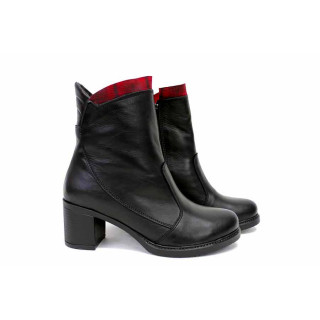 Черни дамски боти, естествена кожа - ежедневни обувки за есента и зимата N 100021208