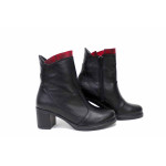 Черни дамски боти, естествена кожа - ежедневни обувки за есента и зимата N 100021208