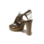 Бежови дамски сандали, естествена кожа - официални обувки за лятото N 100019201